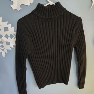 Banana Republic Black Ribbed Cowl Neck Sweater